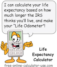life expectancy calculator  irs