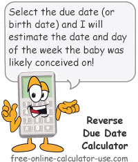 Reverse Due Date Calculator to Calculate Conception Date