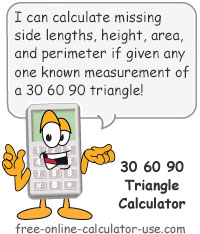 30 60 90 Triangle Calculator Sign