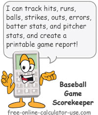 Baseball Scorekeeper Sign