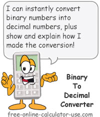 Binary to Decimal Converter Sign