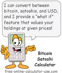Bitcoin Satoshi Calculator Sign