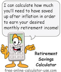 Retirement Income Calculator Sign