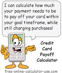 Credit Card Payoff Calculator Sign