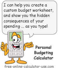 Free Personal Budgeting Calculator Sign