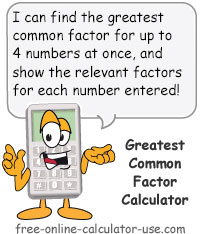 Greatest Common Factor Calculator Sign