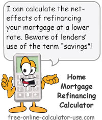 Home Loan Refinance Calculator Sign