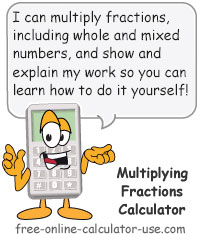 Multiplying Fractions Calculator Sign