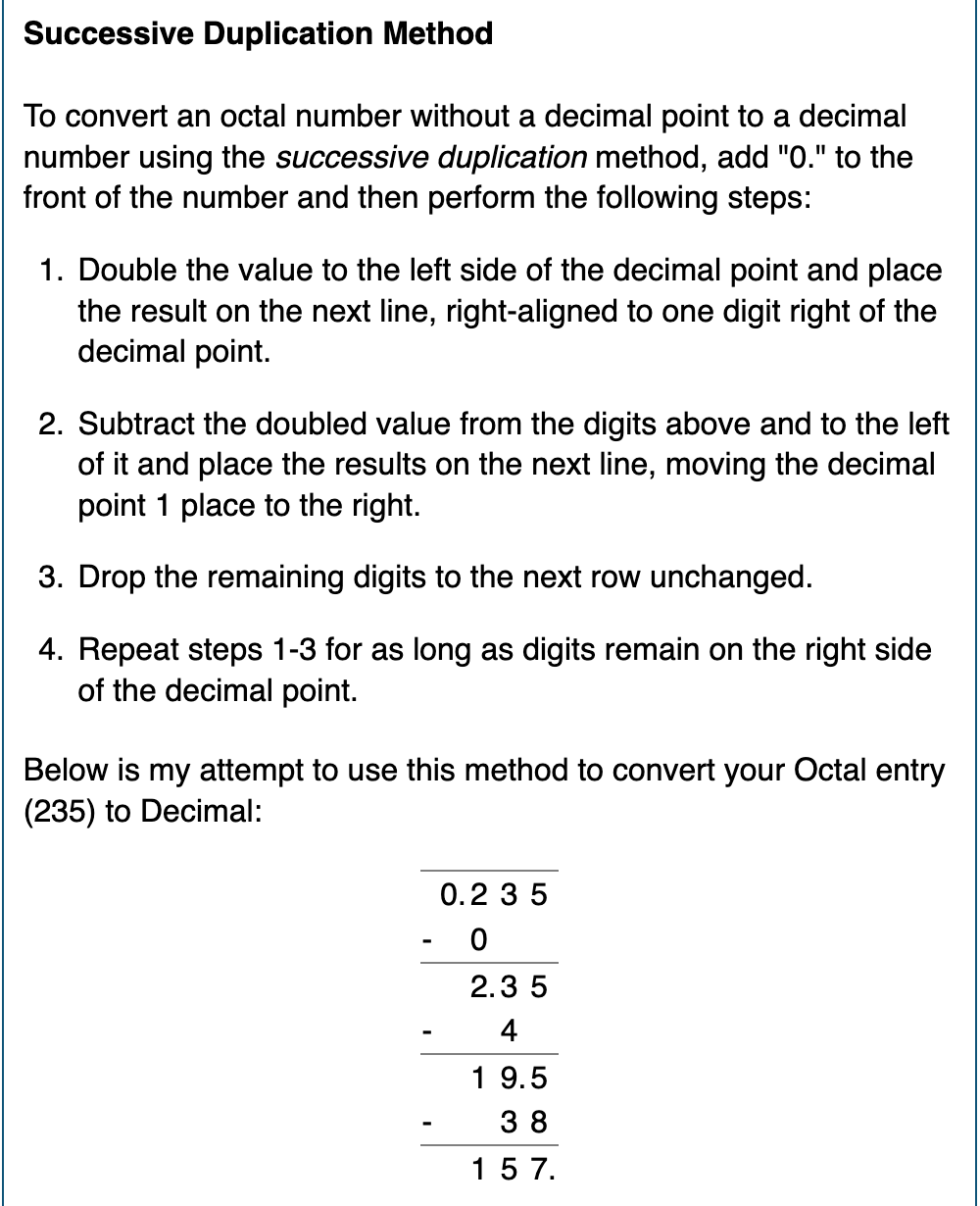 Example result from Octal to Decimal Converter on free-online-calculator-use.com.