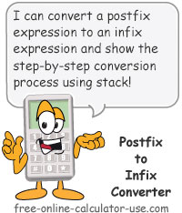 Postfix to Infix Converter Sign