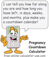 pregnancy countdown calculator with meter and printable calendar