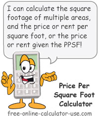 Price Per Square Foot Calculator Sign