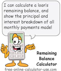 Remaining Balance Calculator Sign