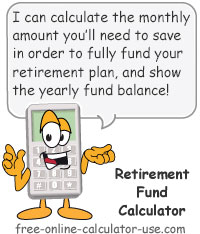 Retirement Fund Calculator Sign
