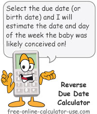 Conception calculator reverse Pregnancy Conception