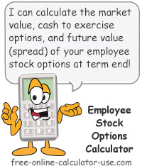 Employee Stock Options Calculator Sign