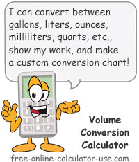 Volume Conversion Calculator Sign
