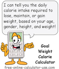 Goal Weight Calorie Calculator Sign