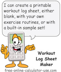 Workout Log Sheet Maker Sign